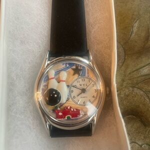 Whimsical Watches Bowling Theme Watch - Black and White